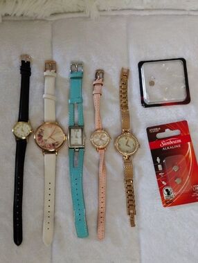 Assorted Women's Fashion Watches - Pink, Turquoise, White, Black, Gold
